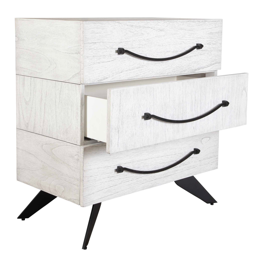American Home Furniture Uttermost Vivi 3 Drawer White Chest