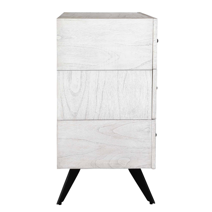 American Home Furniture Uttermost Vivi 3 Drawer White Chest