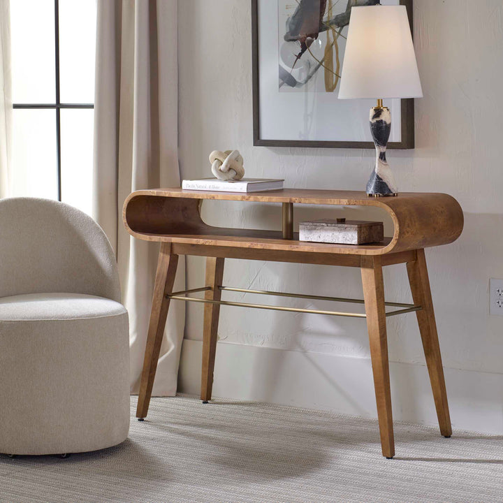 American Home Furniture Uttermost Ledger Mid-Century Console Table