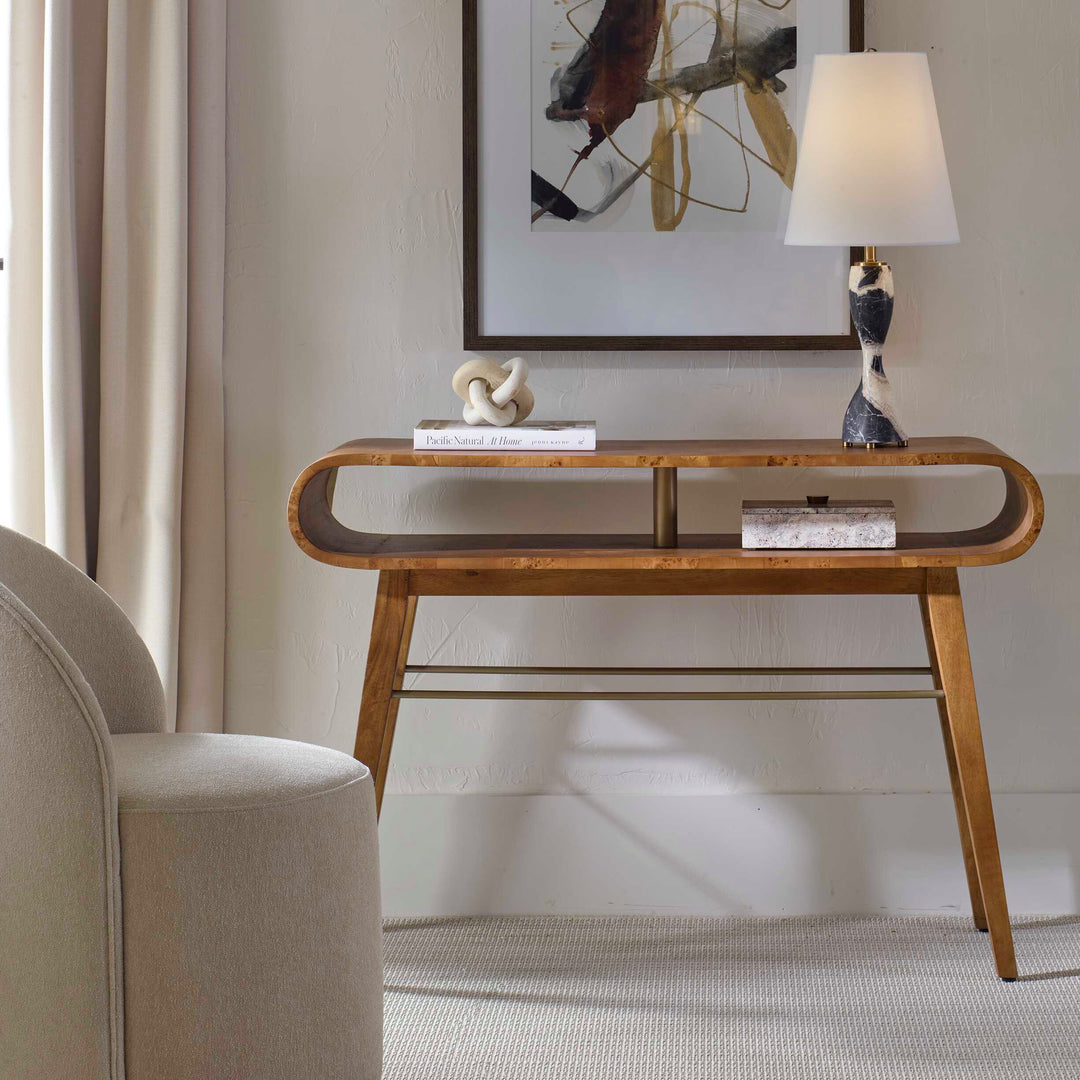 American Home Furniture Uttermost Ledger Mid-Century Console Table