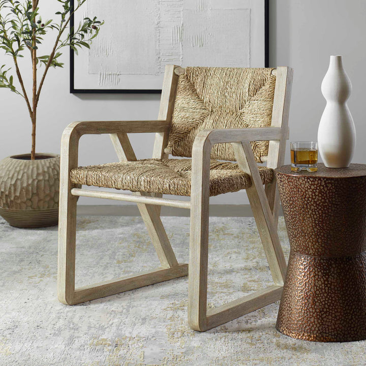 American Home Furniture Uttermost Chatham Seagrass Dining Chair Set of 2