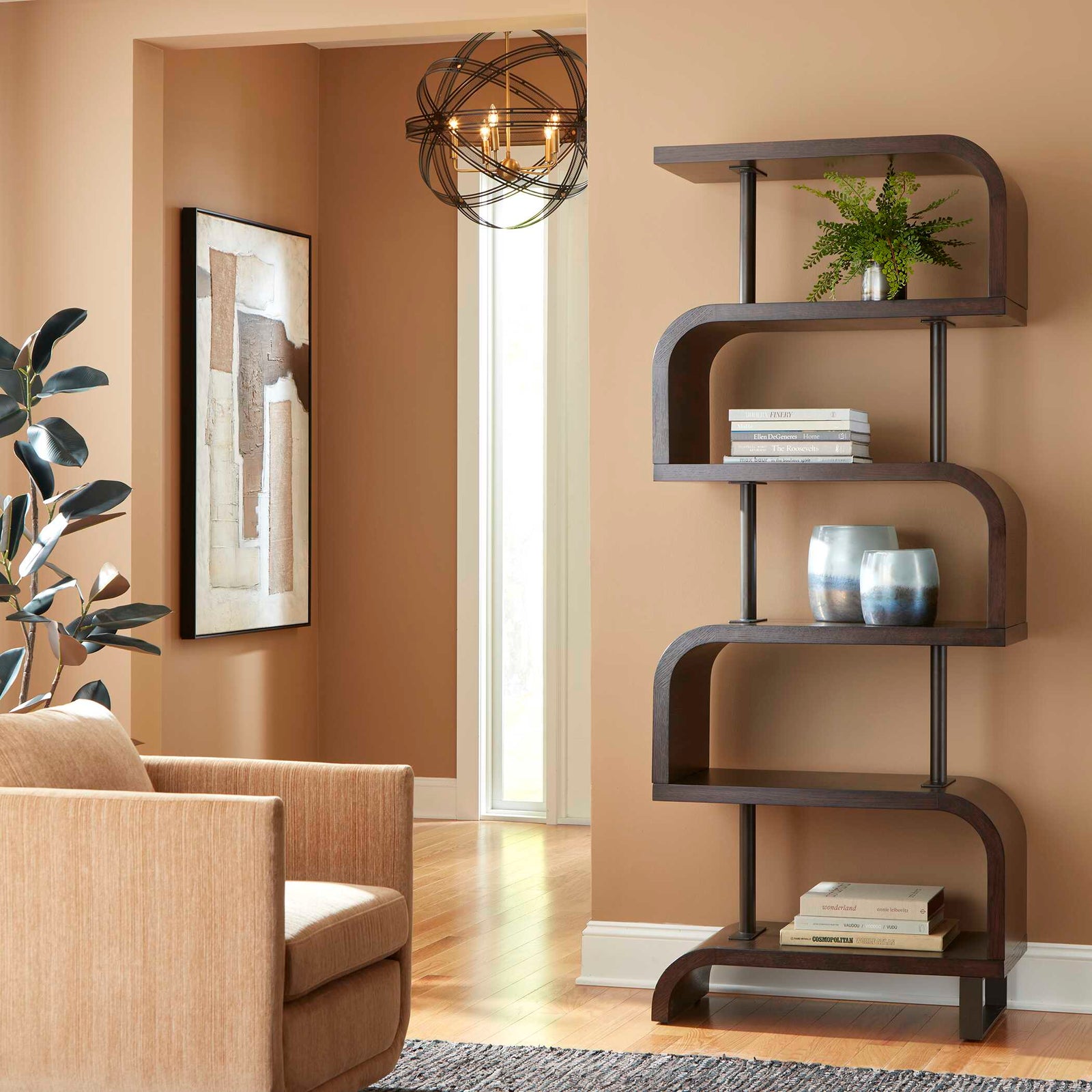 American Home Furniture Uttermost Bia Chocolate Etagere