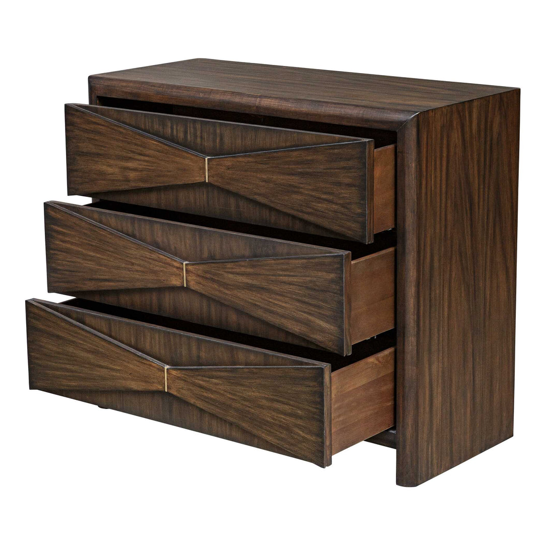 American Home Furniture Uttermost Bowtie 3 Drawer Mid-Century Chest