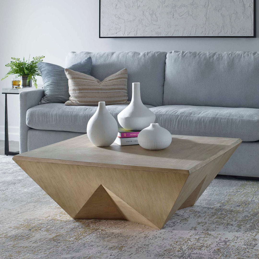 American Home Furniture Uttermost Collins Modern Light Gray Coffee Table