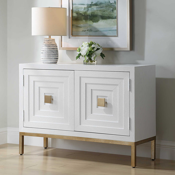 American Home Furniture Uttermost Aiken White 2 Door Cabinet