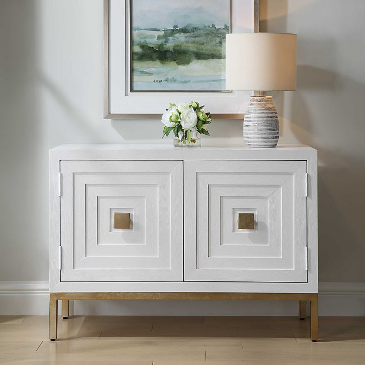 American Home Furniture Uttermost Aiken White 2 Door Cabinet