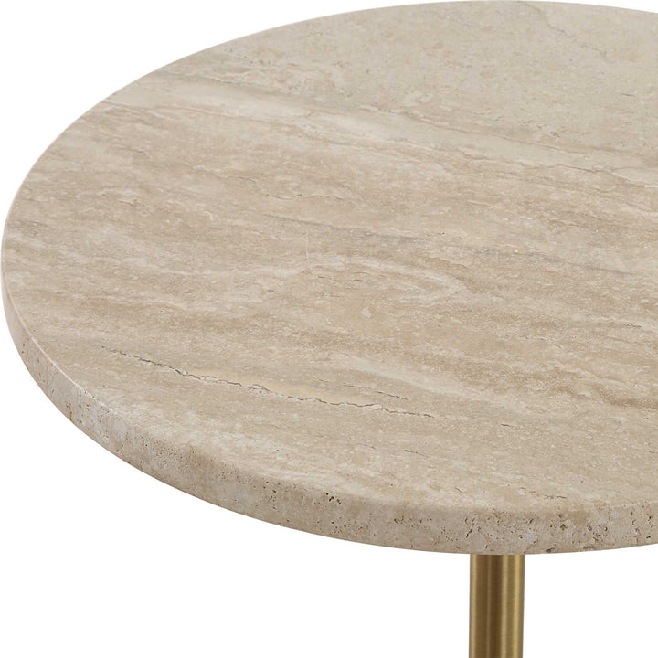 American Home Furniture Uttermost Malya Travertine Accent Table