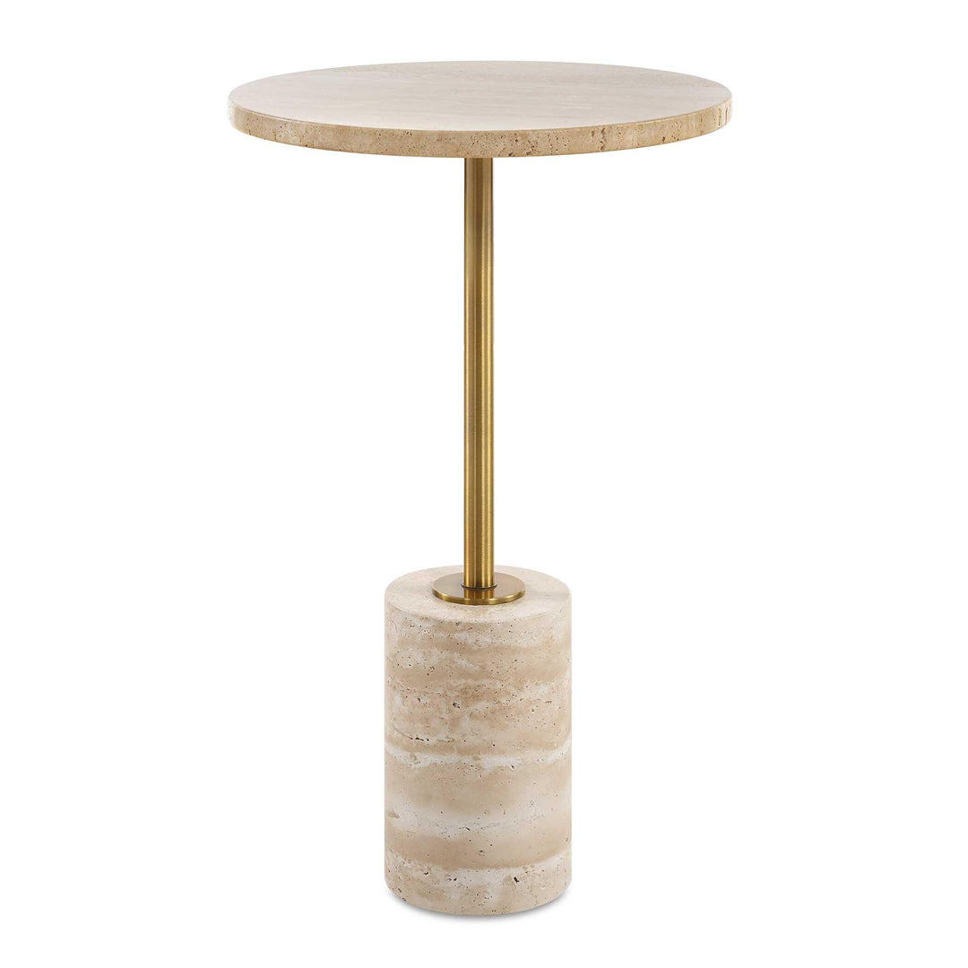 Malya Travertine Accent Table - AmericanHomeFurniture
