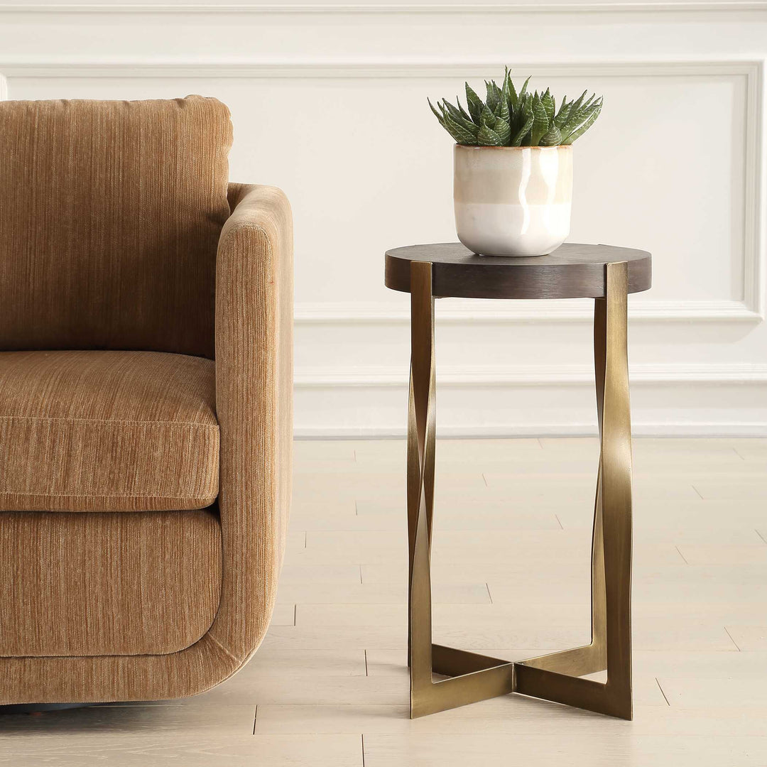 American Home Furniture Uttermost Drew Brass Accent Table