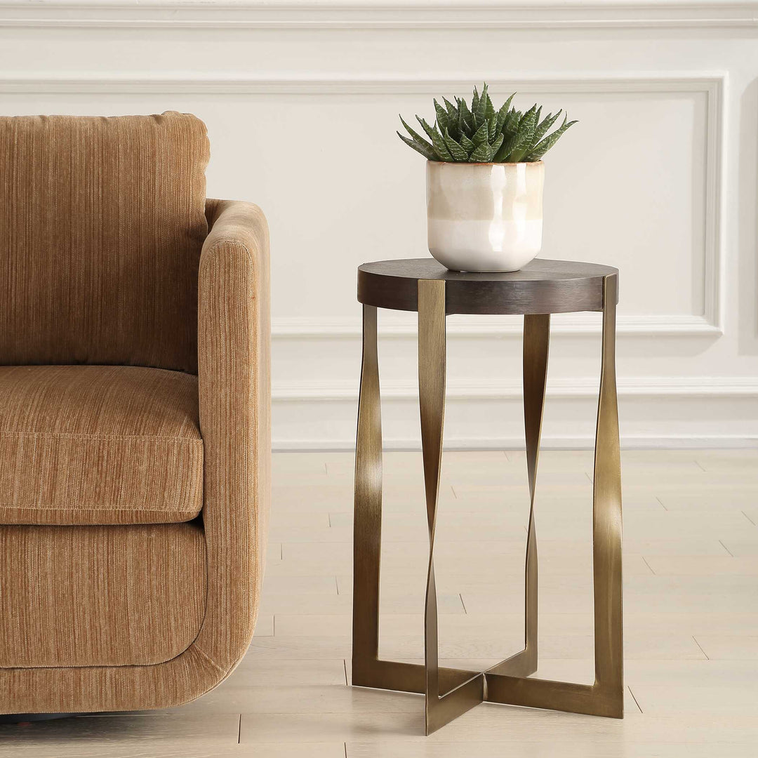 American Home Furniture Uttermost Drew Brass Accent Table
