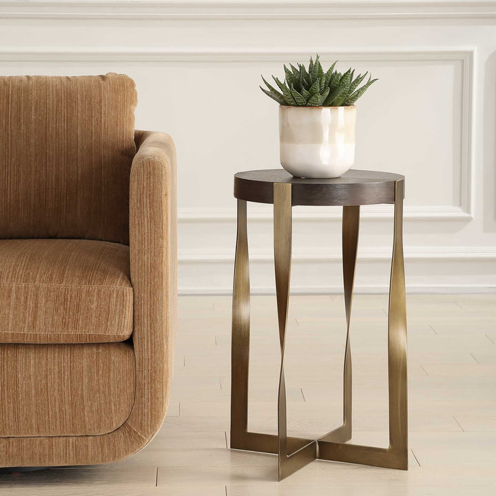 American Home Furniture Uttermost Drew Brass Accent Table