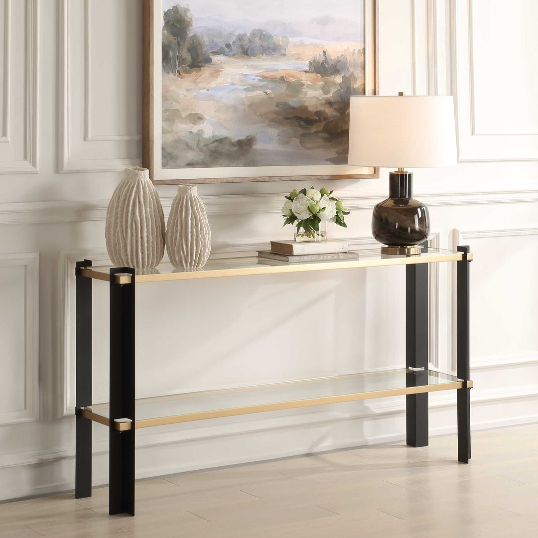 American Home Furniture Uttermost Cunene Contemporary Console Table