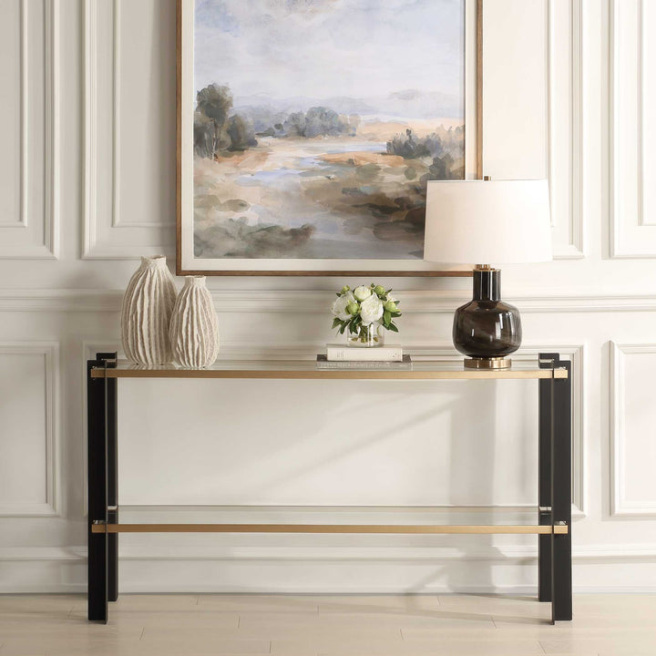 American Home Furniture Uttermost Cunene Contemporary Console Table