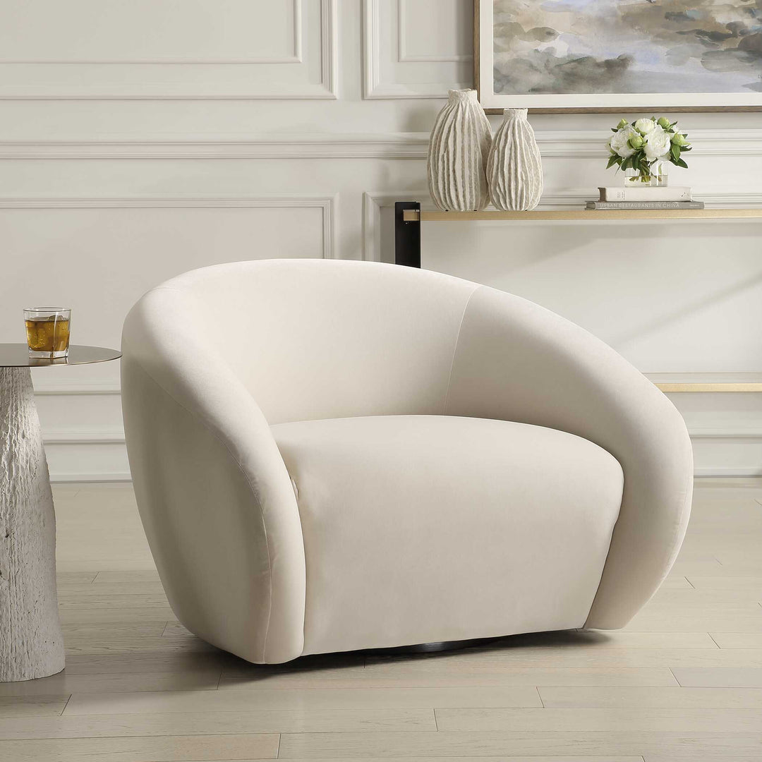 American Home Furniture Uttermost DeSoto Cream Swivel Chair