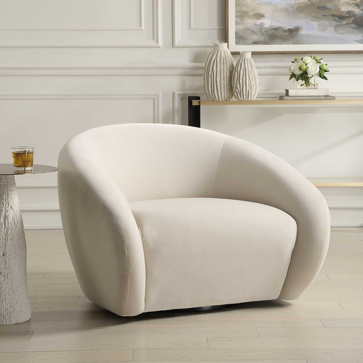 American Home Furniture Uttermost DeSoto Cream Swivel Chair