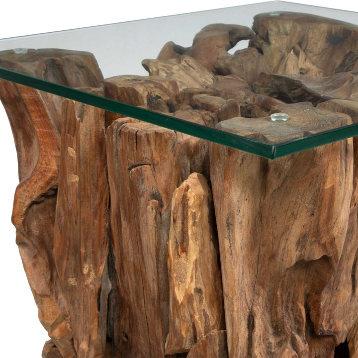 American Home Furniture Uttermost Rozel Teak Wood End Table