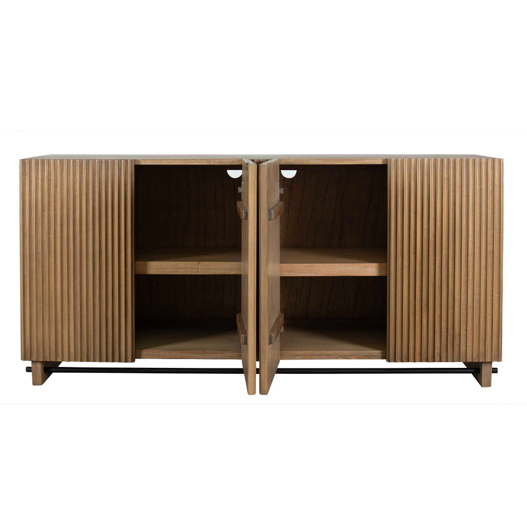 American Home Furniture Uttermost Kellem Natural Wood 4 Door Cabinet