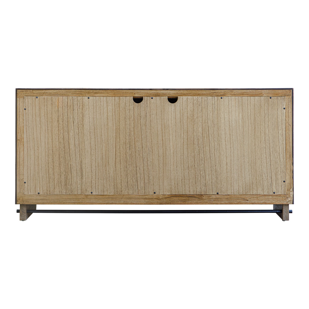 American Home Furniture Uttermost Kellem Natural Wood 4 Door Cabinet