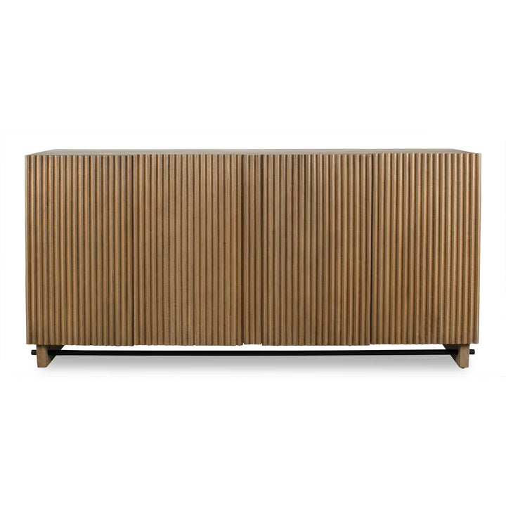 American Home Furniture Uttermost Kellem Natural Wood 4 Door Cabinet