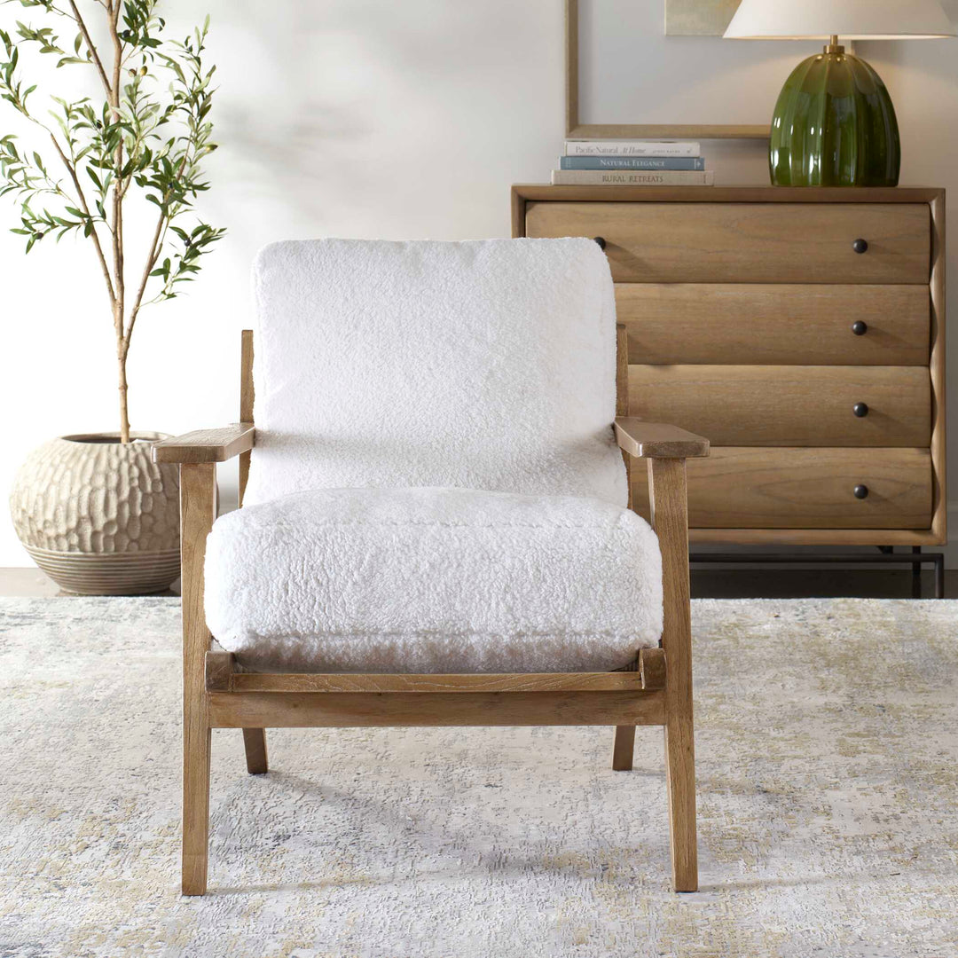 American Home Furniture Uttermost Laid Back Sheepskin Accent Chair
