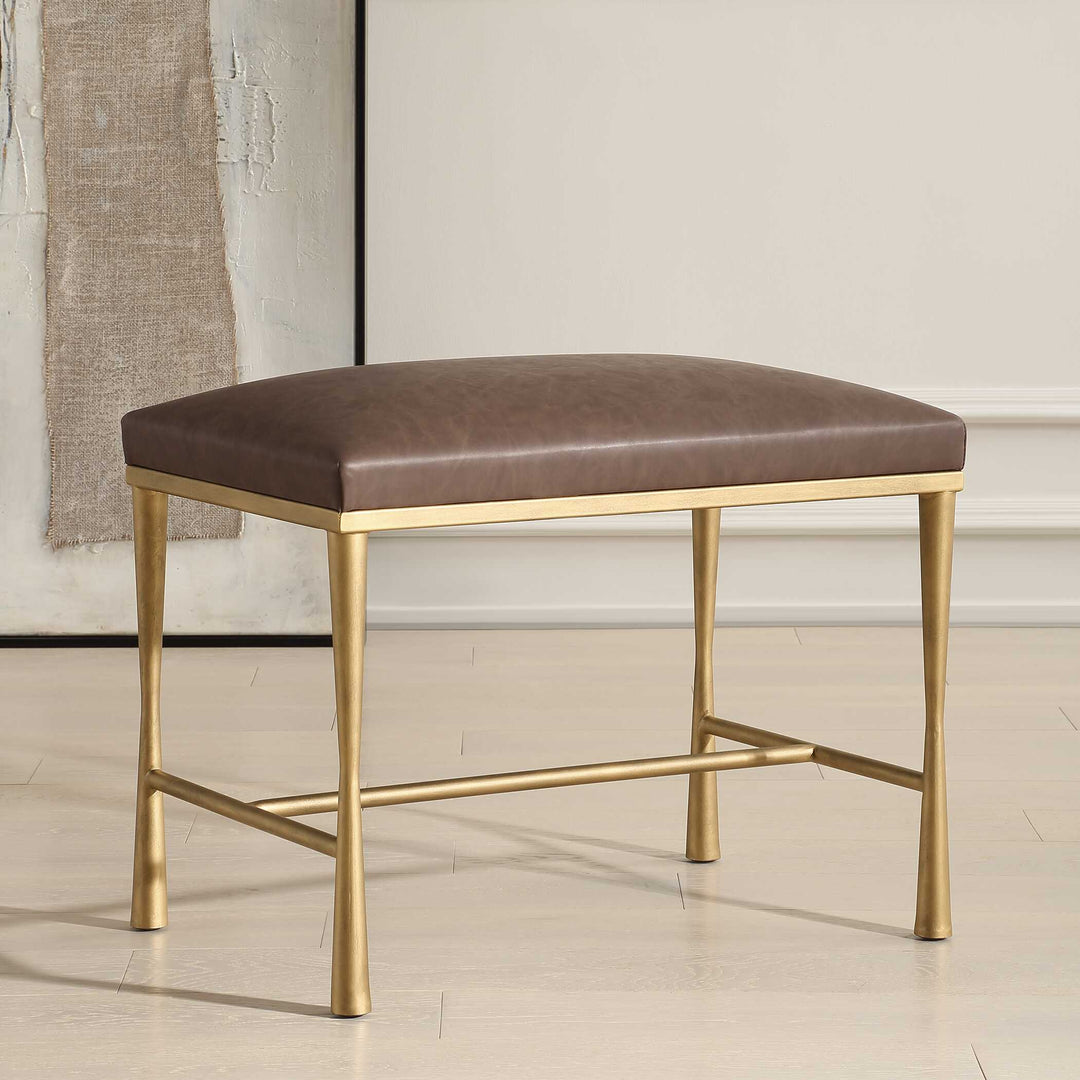 American Home Furniture Uttermost Reform Gold Small Bench