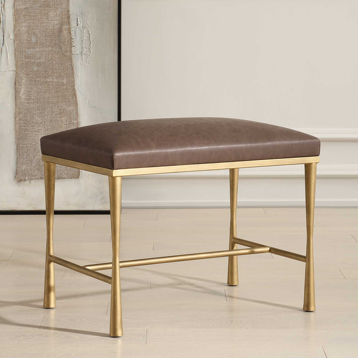 American Home Furniture Uttermost Reform Gold Small Bench