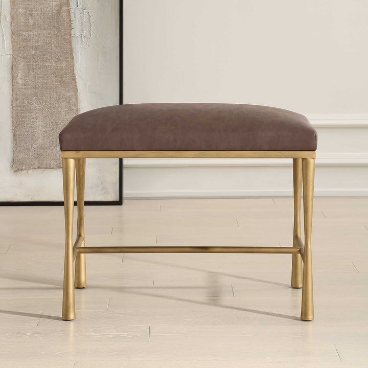 American Home Furniture Uttermost Reform Gold Small Bench
