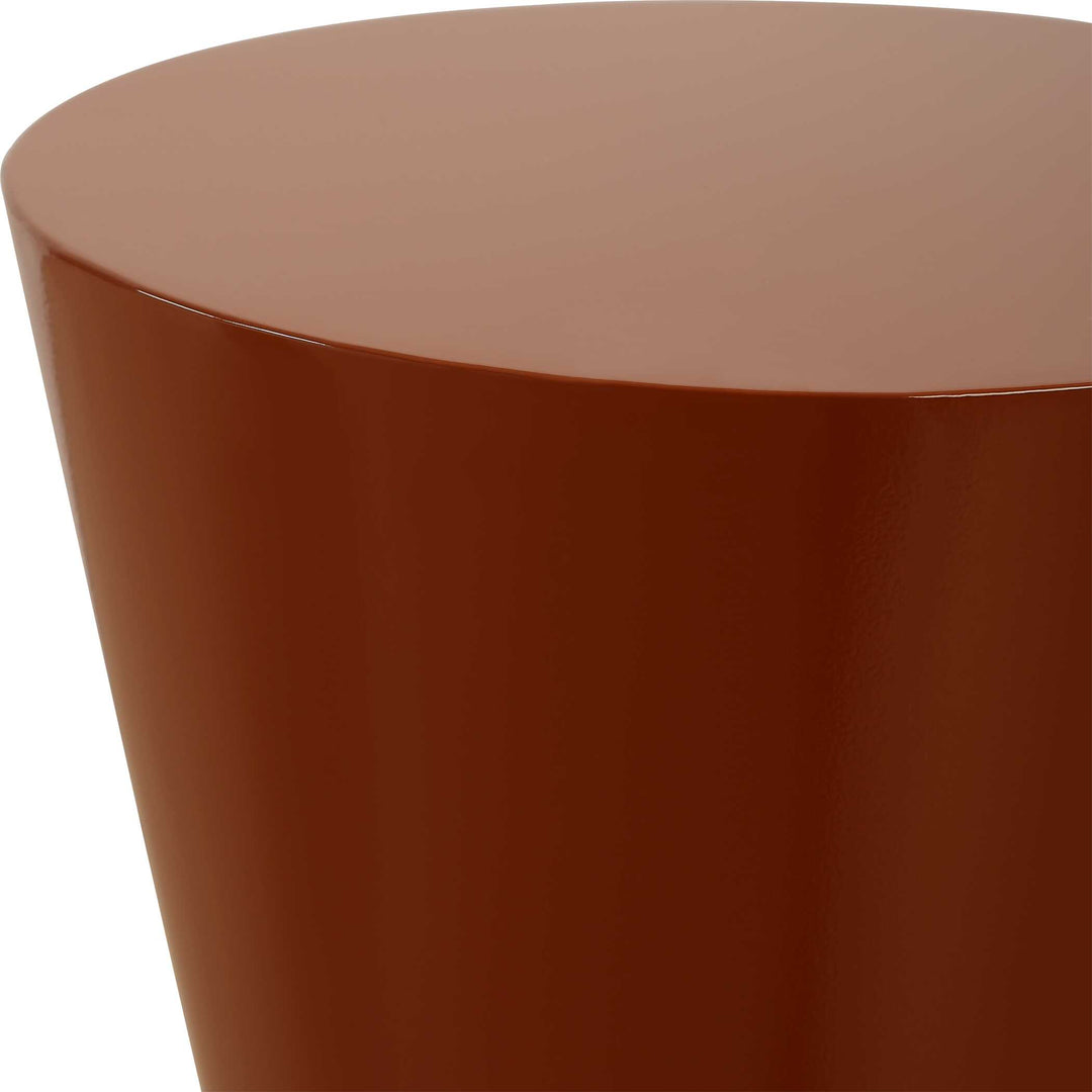 American Home Furniture Uttermost Hepler Gloss Terracotta Drink Table