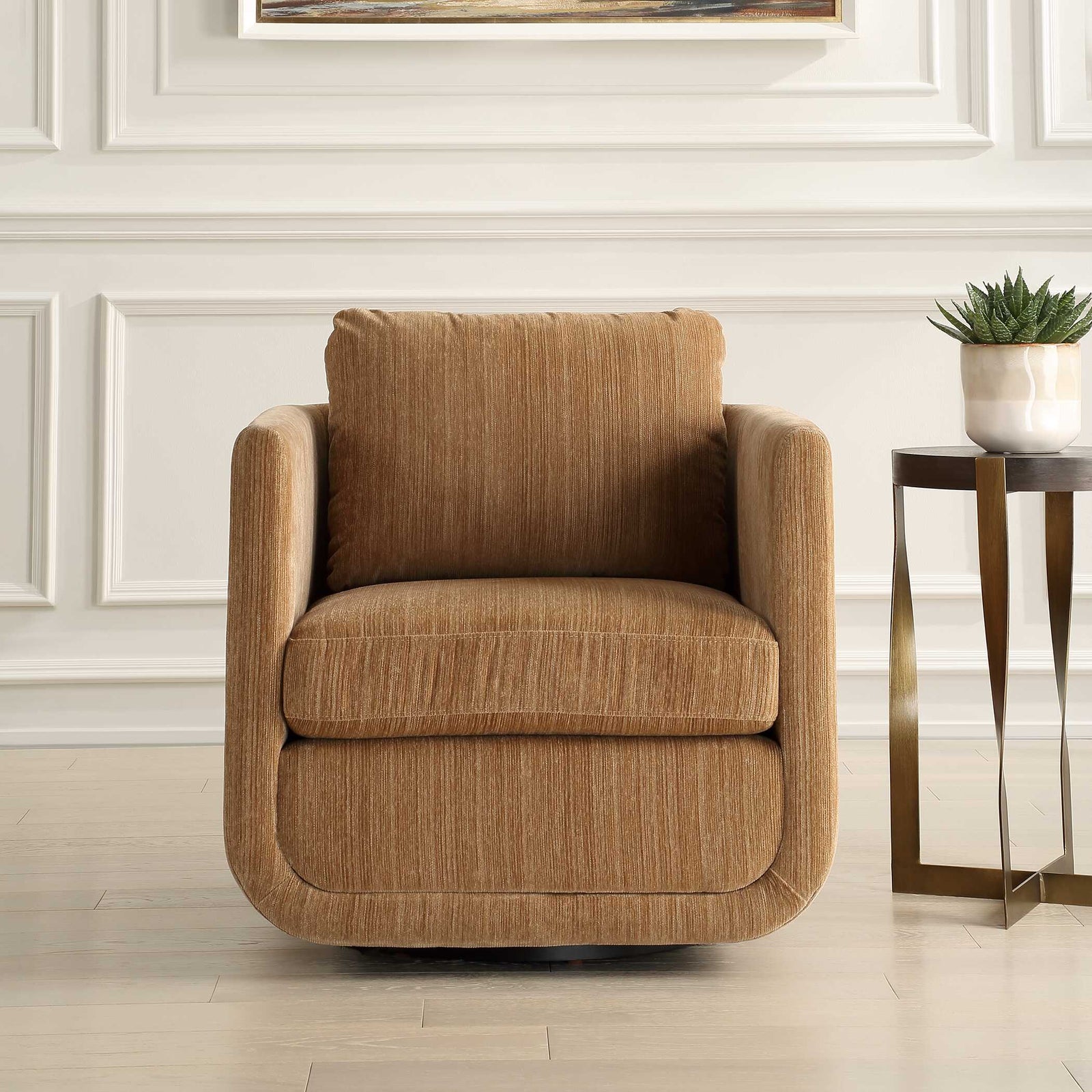 American Home Furniture Uttermost Abound Ginger Swivel Chair