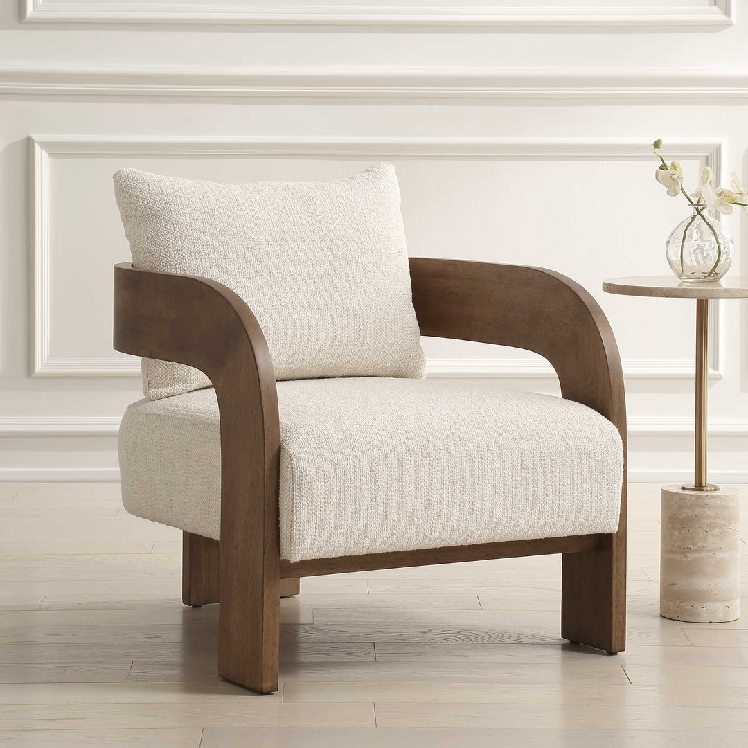 American Home Furniture Uttermost Rowan Ivory Accent Chair