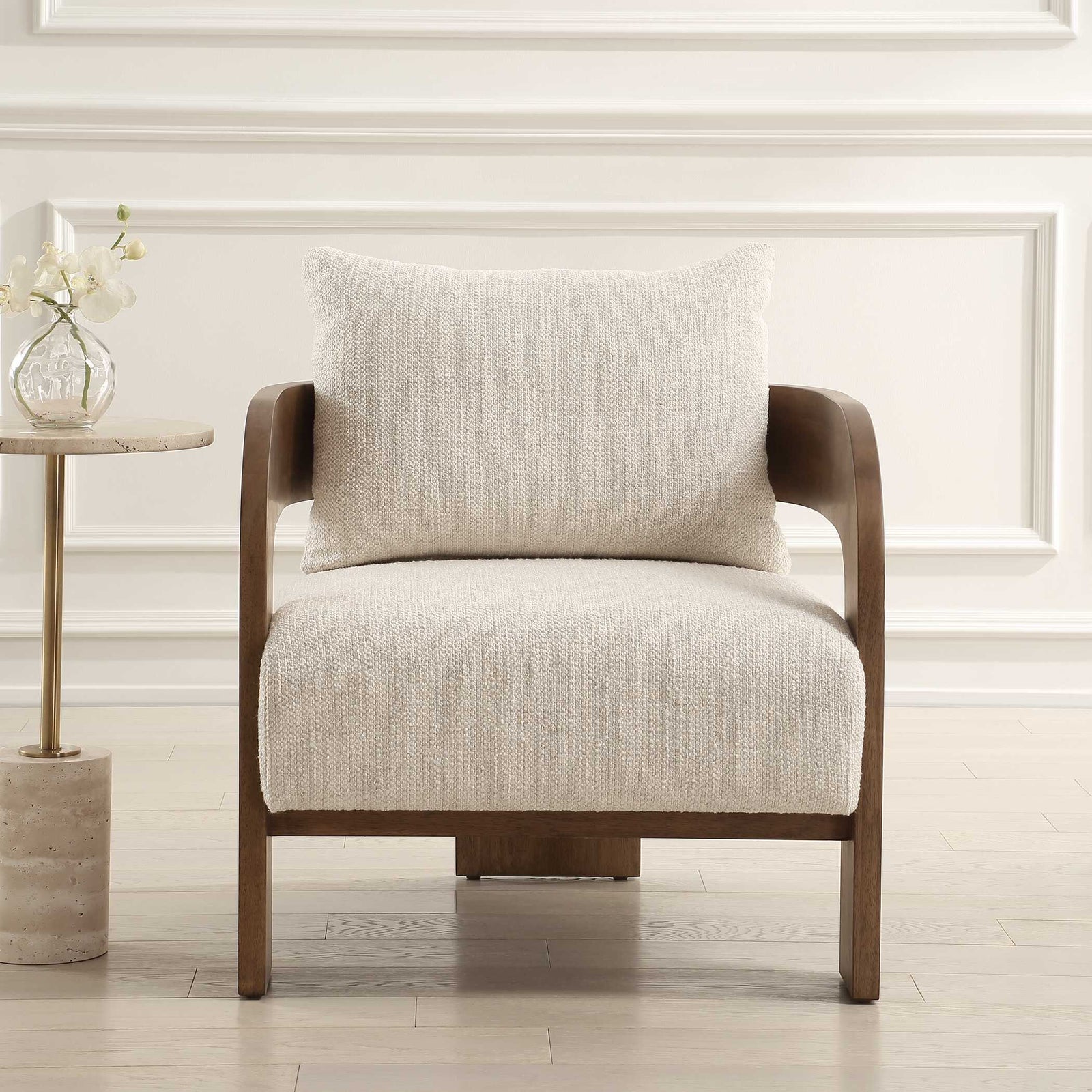 American Home Furniture Uttermost Rowan Ivory Accent Chair