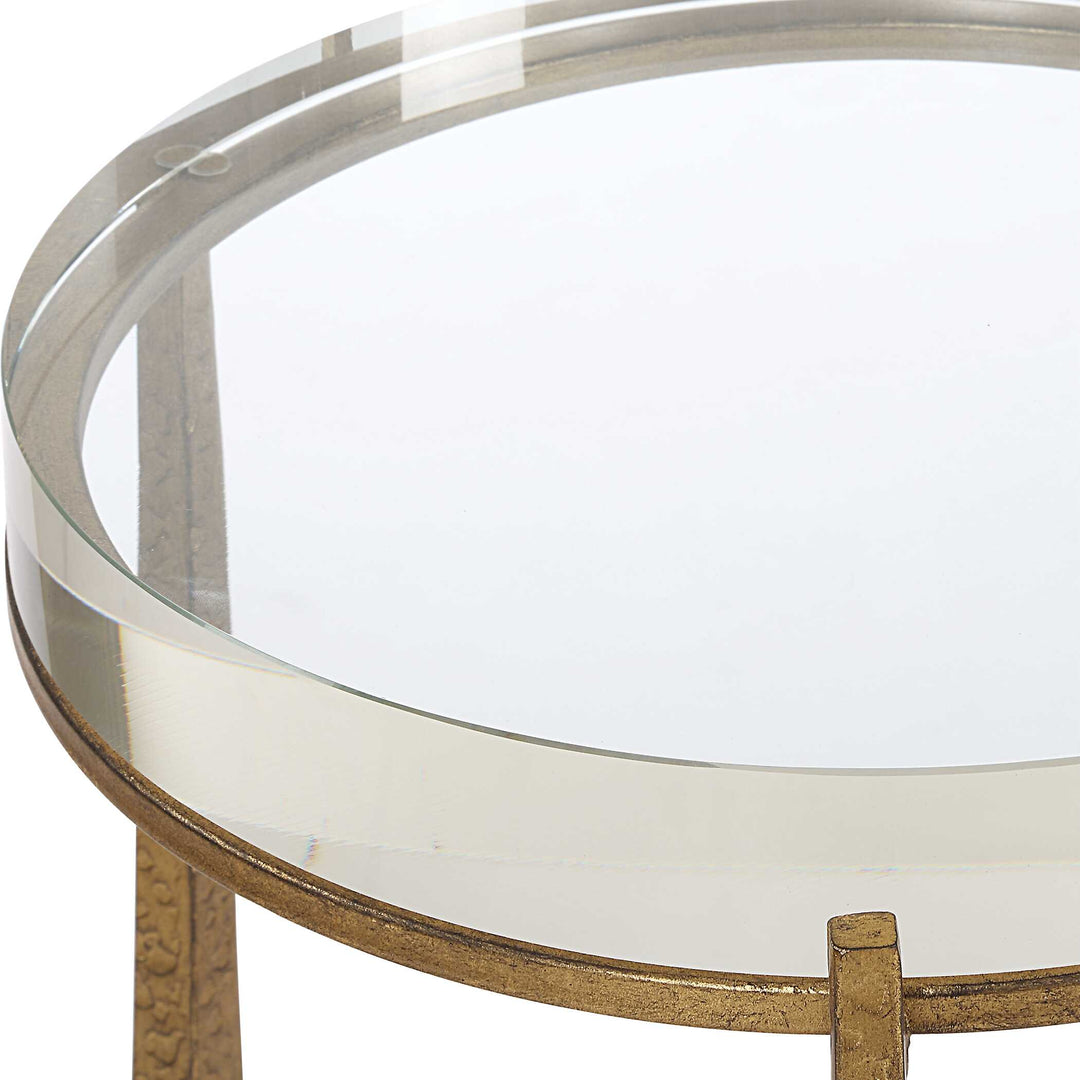 American Home Furniture Uttermost Midas Antique Gold Accent Table