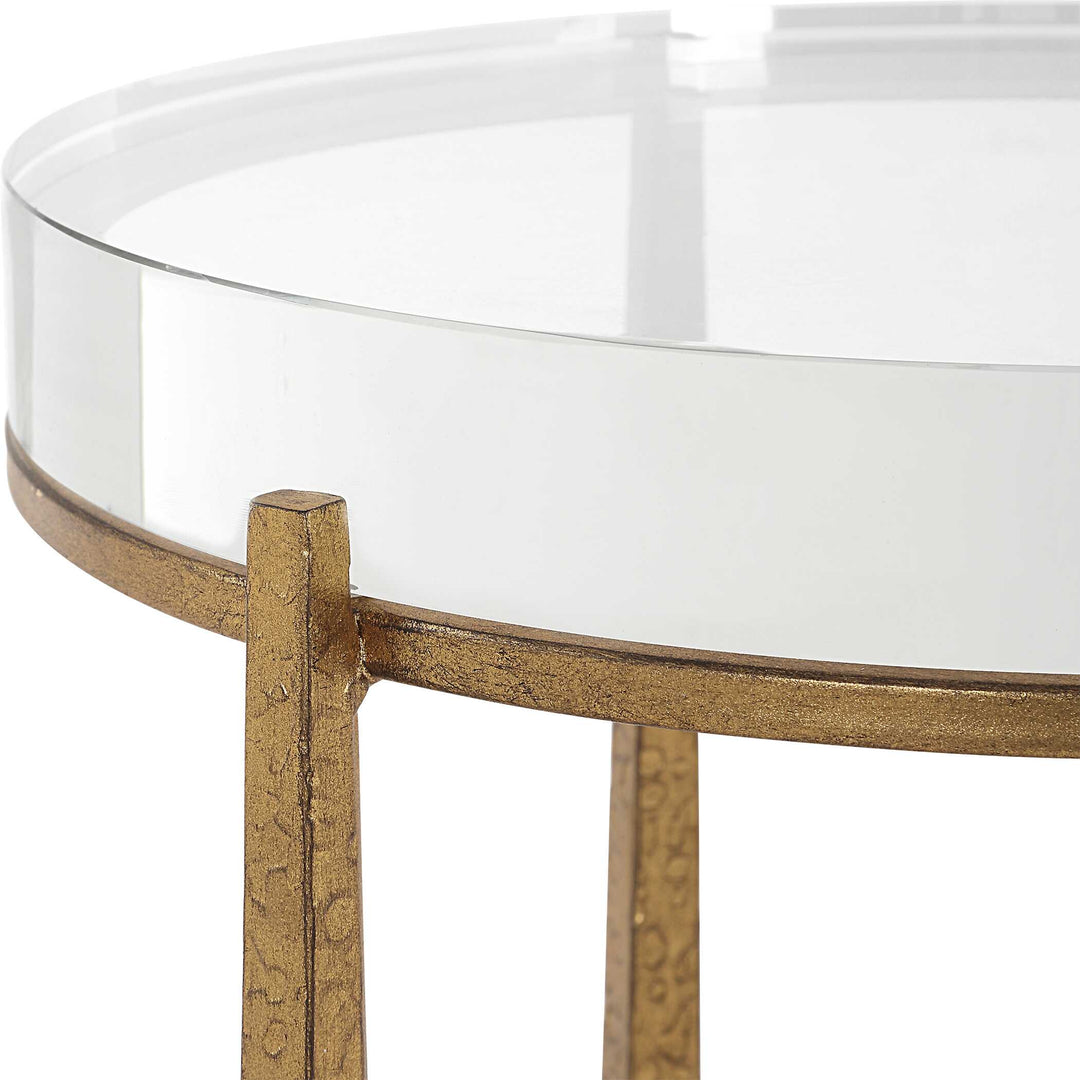 American Home Furniture Uttermost Midas Antique Gold Accent Table