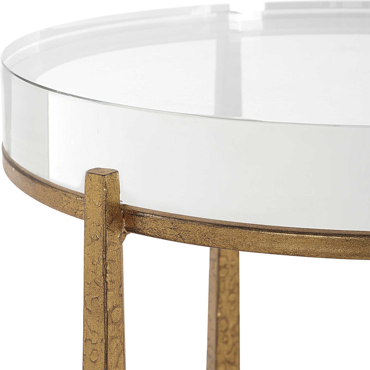 American Home Furniture Uttermost Midas Antique Gold Accent Table