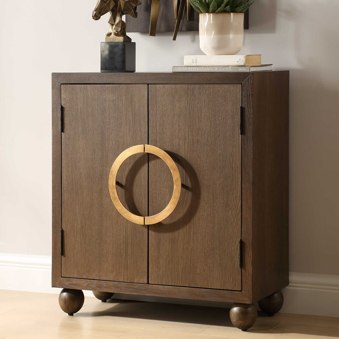 American Home Furniture Uttermost Mayenne 2 Door Oak Wood Cabinet