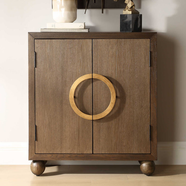 American Home Furniture Uttermost Mayenne 2 Door Oak Wood Cabinet