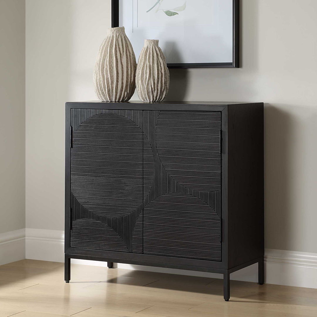 American Home Furniture Uttermost Beswick Black 2 Door Cabinet