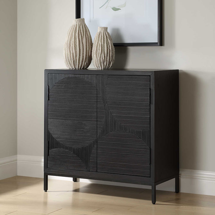 American Home Furniture Uttermost Beswick Black 2 Door Cabinet