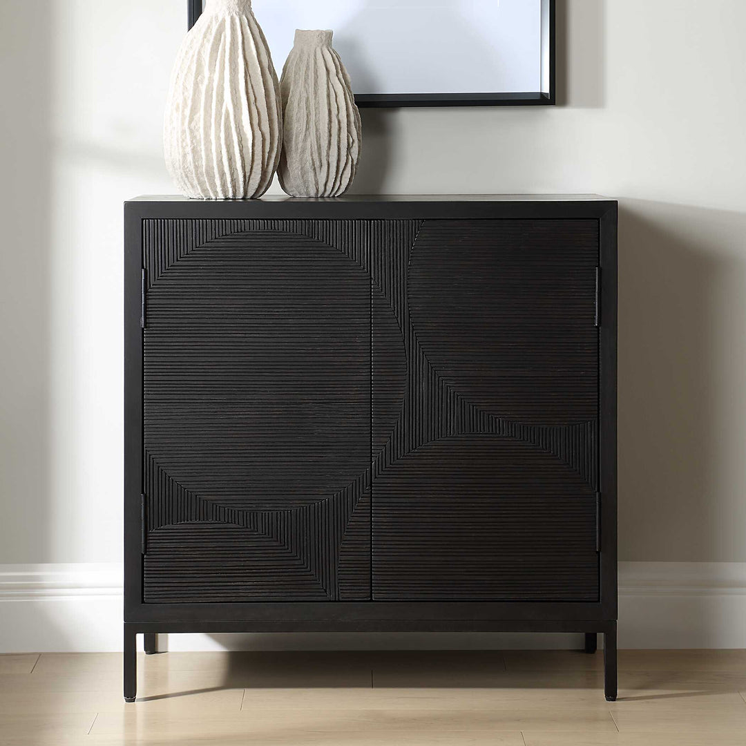 American Home Furniture Uttermost Beswick Black 2 Door Cabinet