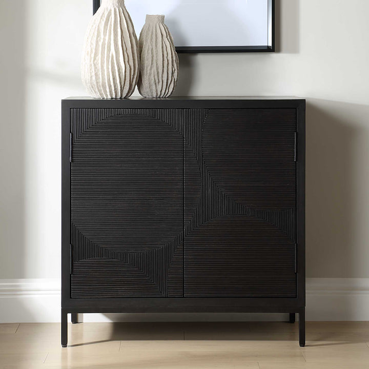American Home Furniture Uttermost Beswick Black 2 Door Cabinet