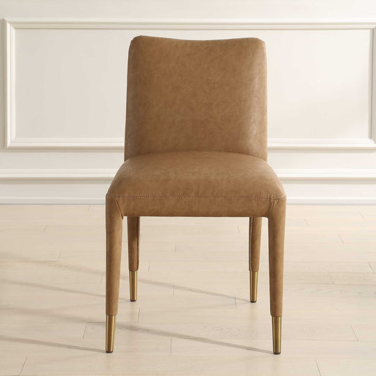 American Home Furniture Uttermost Conifer Dining Chair Camel Set of 2