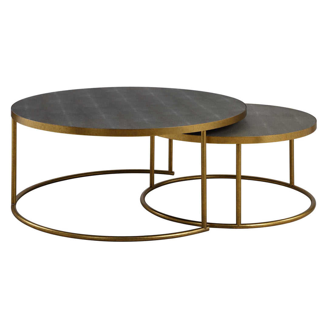 American Home Furniture Uttermost Aragon Gray Nesting Coffee Tables Set of 2