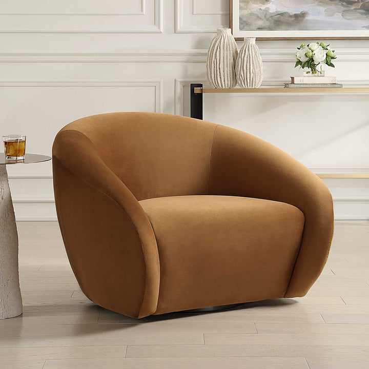 American Home Furniture Uttermost DeSoto Hazelnut Swivel Chair
