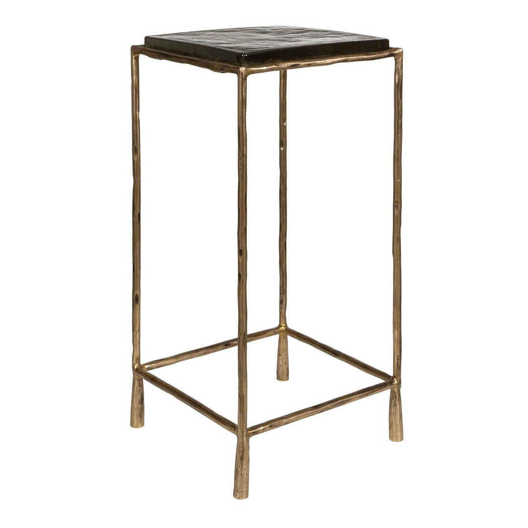 Ovard Antiqued Gold Accent Table - AmericanHomeFurniture