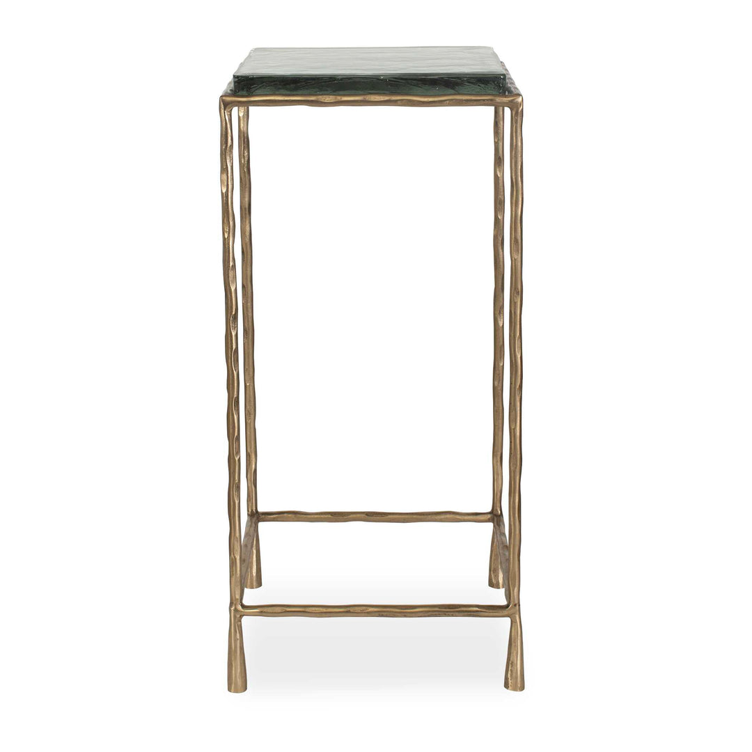 American Home Furniture Uttermost Ovard Antiqued Gold Accent Table