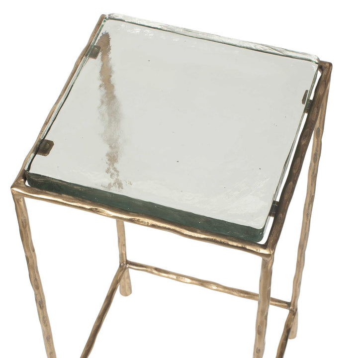 American Home Furniture Uttermost Ovard Antiqued Gold Accent Table