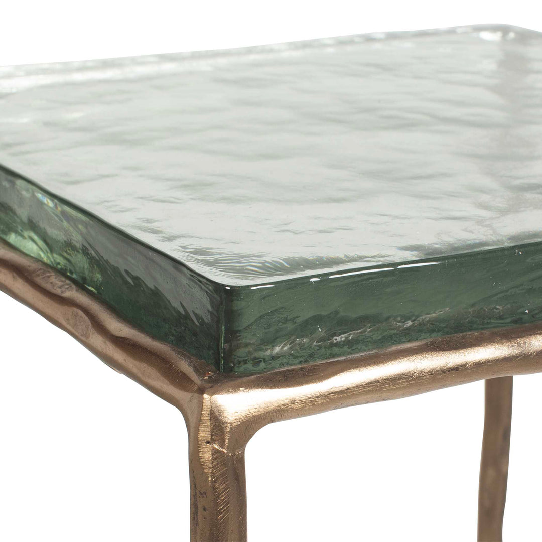 American Home Furniture Uttermost Ovard Antiqued Gold Accent Table