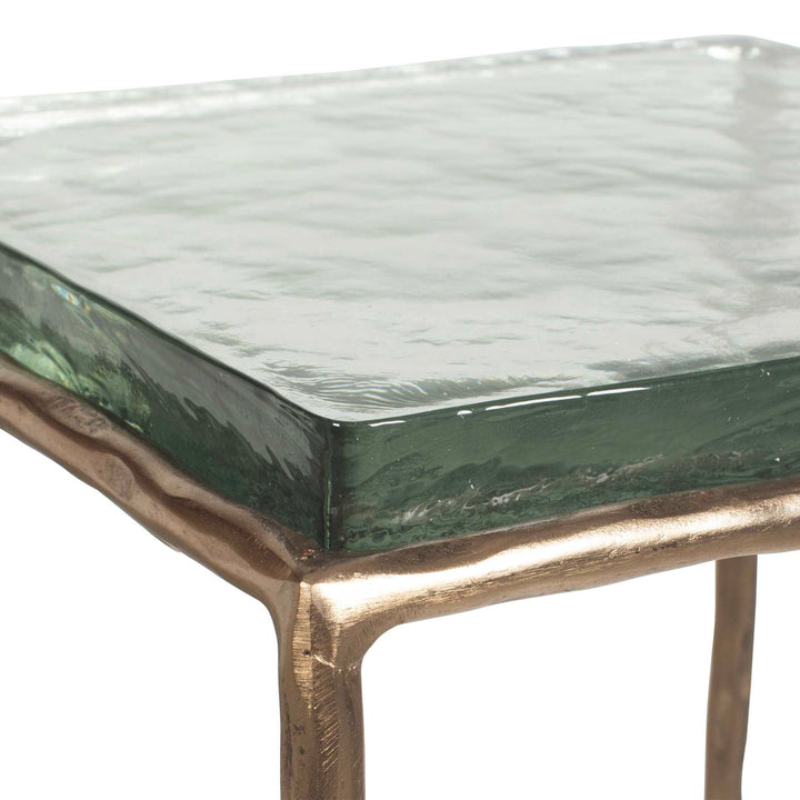 American Home Furniture Uttermost Ovard Antiqued Gold Accent Table