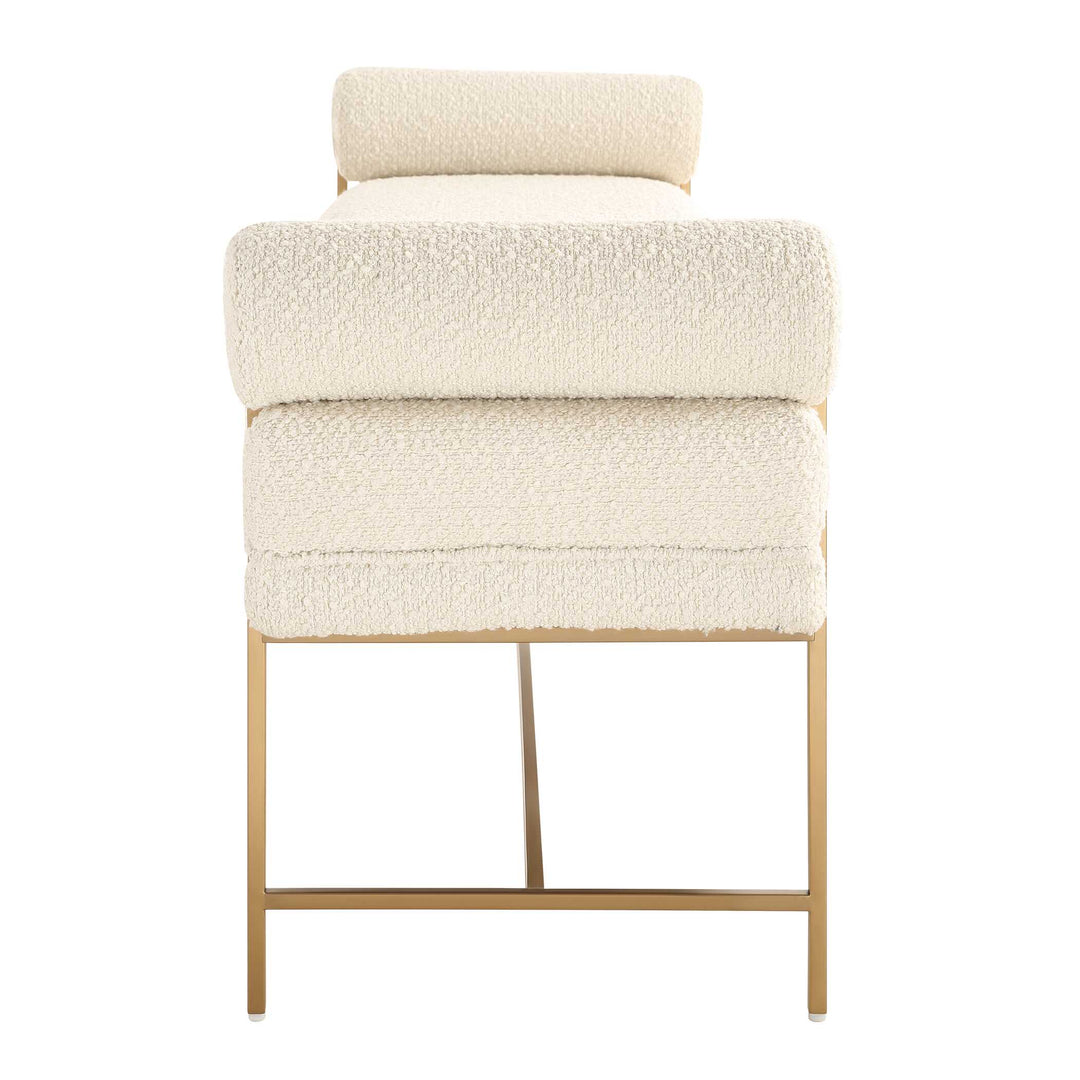 American Home Furniture Uttermost Bolster Pearl White Bench