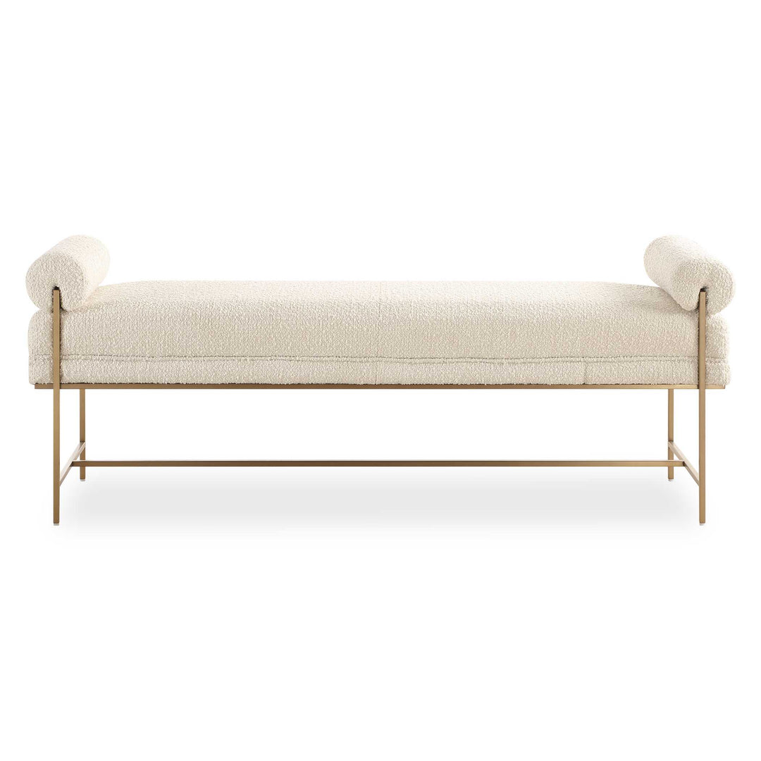 American Home Furniture Uttermost Bolster Pearl White Bench